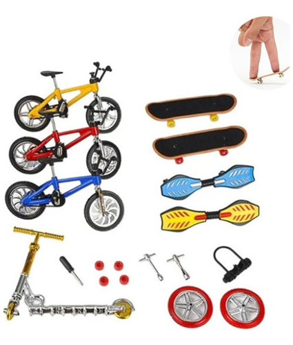 Nihay Juego De 8 Piezas Mini Finger Bmx Bike Set Model Toys