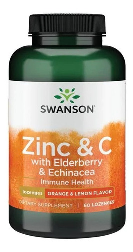 Zinc & C Lozenges Con Elderberry Y Echinacea 60loz Inmunidad