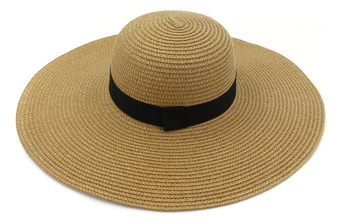 Sombrero De Paja Transpirable De Ala Ancha Para Mujer, De Ve