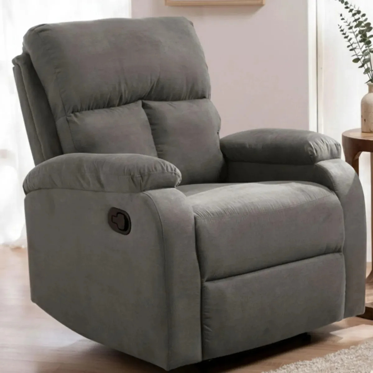 Berger Reclinable Moderno De Lino Matheus Vs8070 Color Gris Diseño de la tela Big freshness