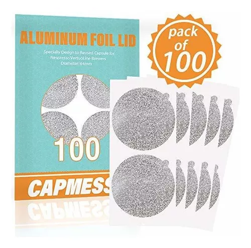  CAPMESSO Tapas de papel de aluminio para cápsulas
