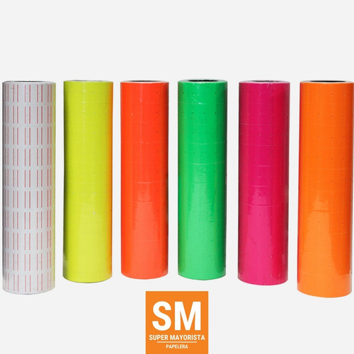 Imagen 3 de 10 de 10 Rollo Para Etiquetadora Motex Colores Flúo X7000