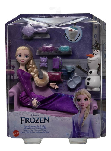 Muñeca Elsa Y Olaf Sueños De Nieve Mattel 8 Piezas