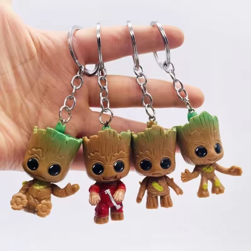 . Llaveros Groot, 4 Unidades, Adornando Animes, Figura De