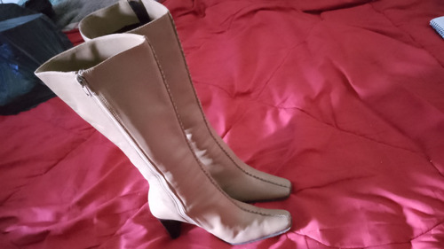 Botas Beige Caña Alta Pasqualini Para Dama N° 38-39 C/nuevas