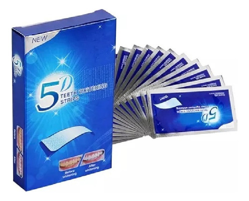 Tira De Gel Blanqueador Dental 5d White X7 Pares Banditas