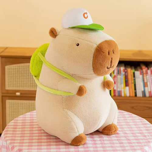 Peluche Juguete Capibara Carpincho Suave Varios Modelos 25cm Beige Mochila
