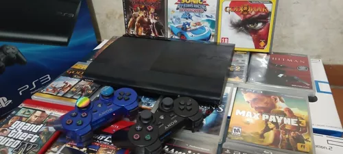 Sony Playstation 3 Super Slim 500gb 2 Controles + 3 Jogos Cor