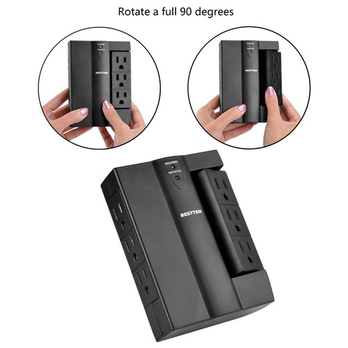 2 Pk 6 Salida 3-lado-giratorio Surge Protector Pared Golpeci