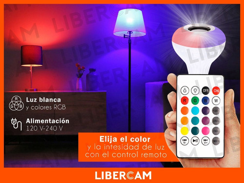 Imagen 8 de 10 de Lampara Luz Led Rgb Parlante Bluetooth 220v Control Remoto