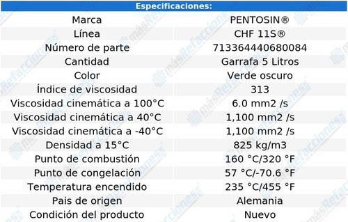 Aceite De Dirección Hidráulica E320 V6 3.2l 98-05 5 Lts