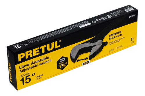 Llave Ajustable Perico 15´ Acero Pavonado Profesional 26053