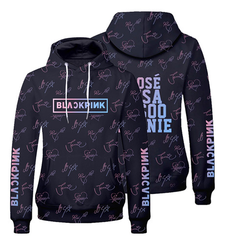 Sudadera Con Capucha Kpop Blackpink Hio Hop, Ropa 3d