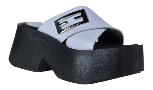 Imagen 3 de 9 de Zuecos Sandalias Urbanas De Mujer De Cuero Mindy - Ferraro