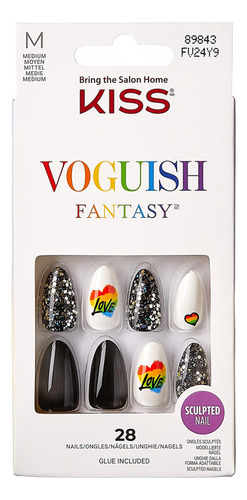 Kiss Uñas Postizas Pride Voguish Fantasy- Peekaboo Color Multicolor Rayado