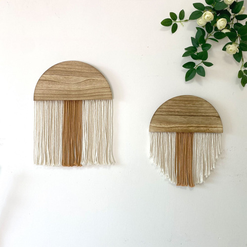 5034 Caramel-thick Line - Pared Con Borlas Bohemias Hechas A