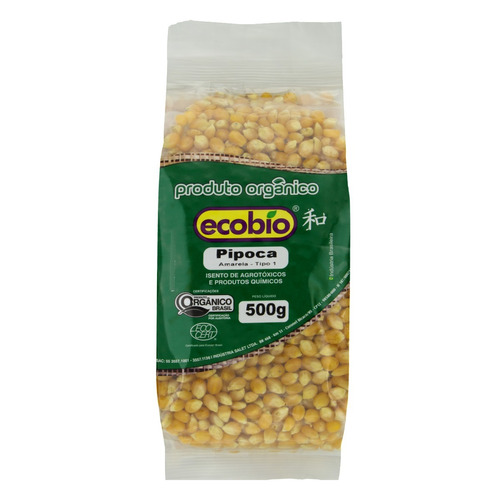 Milho De Pipoca Orgânico Tipo 1 Pacote 500g - Ecobio