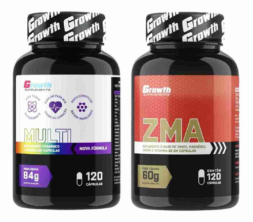 Multivitaminico 120 Caps + Zma 120 Caps Growth Supplements