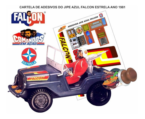 Falcon_adesivo Jipe Azul_estrela_já Cortado_vinil Adesivo