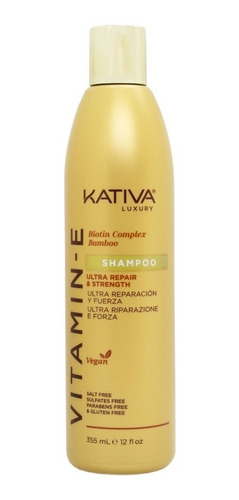 Kativa Vitamin-e Shampoo Ultra Reparador Fuerza Vegano 3c