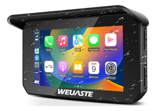 Weuaste Navegacion Gps Carplay De Motocicleta De 5 Pulgadas