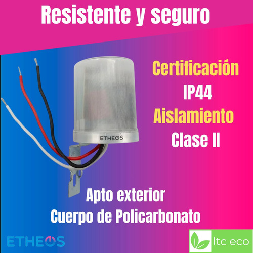 Imagen 2 de 10 de Fotocontrol Exterior 10 A 2200w Sensor De Luz Fotocelula Led