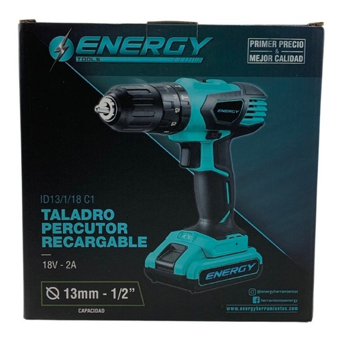 Imagen 6 de 7 de Taladro Atrnillador Percutor A Bateria Energy Id13/1/18c1