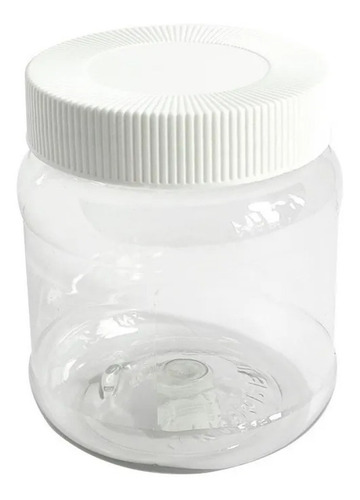 Frasco De Plástico De 250 Ml 30 Piezas Transparente Con Tapa Blanca