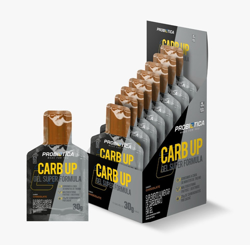 Suplemento em gel Probiótica  Carb-up Gel Super Formula Carb-up Gel Super Formula sabor  chocolate em envelope de 300g  pacote x 10 u