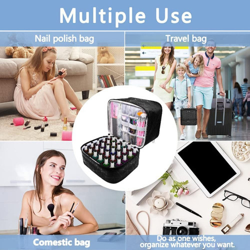 Bolso Organizador De Uñas De Doble Capa Para Manicura