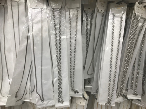 Corrente Aço Inox Kit 10 Peças Atacado + Cor Prateado