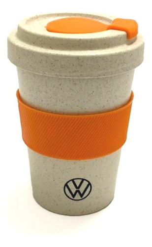 Copo Vibrant Power C/tampa Corporate Volkswagen Preto 500ml Cor Laranja Vw