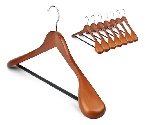 Perchas De Madera Para Abrigos Y Pantalones, Anchas Y Resis