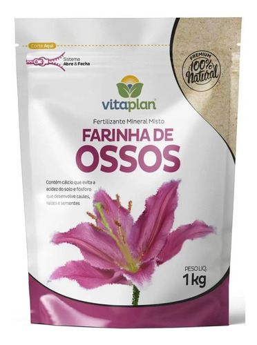 Fertilizante Mineral Misto Farinha De Ossos (1kg) Vitaplan