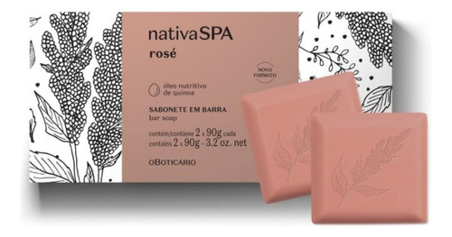 Sabonete Em Barra Nativa Spa Rosé 2 Und. 90g - Boticario