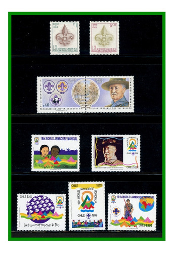 Sellos Postales De Chile Mint, Tema Scouts, Series Completas