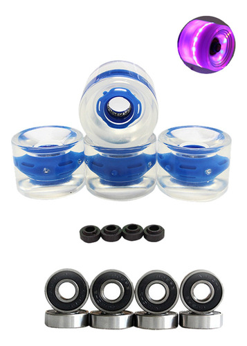 / 4 Piezas 70mm Iluminar Las Ruedas De Patineta Longboard