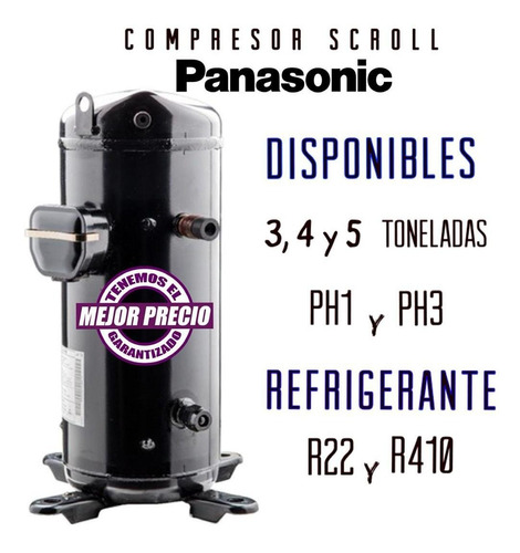 Compressor Scroll 5ton Panasonic R-410,220v Mod:c-sbp160h16a