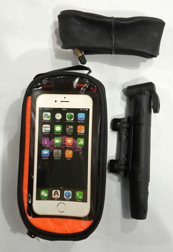 Combo Bolso Porta Celular + Inflador Mini + Camara Rod 29