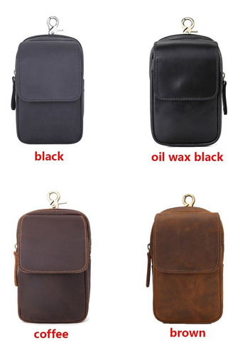 Masculina Pochete Bolsa Cintura Couro Legítimo Portacelular