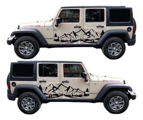 Calcomanias Stickers Montañas Jeep Sahara Wrangler