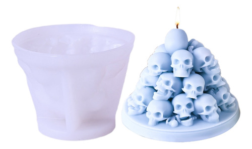 Molde De Silicona Con Forma De Cabeza Para Velas Y Jabón