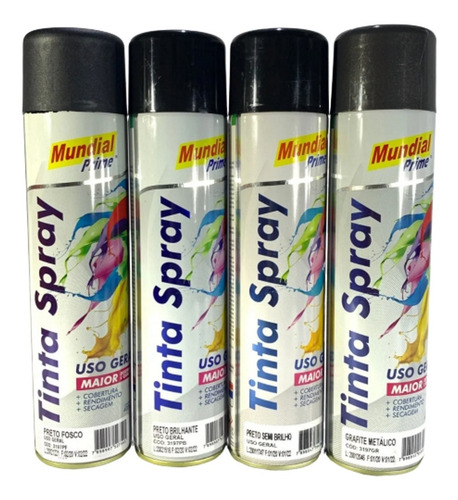 Pintura Aerosol Spray Esmalte Negro Semi Mate #1 400ml M24