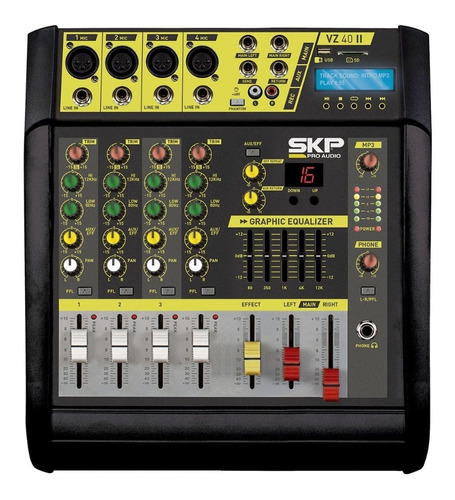 Consola Potenciada Mixer Skp Vz-40 Ii 4ch 200+200 101db