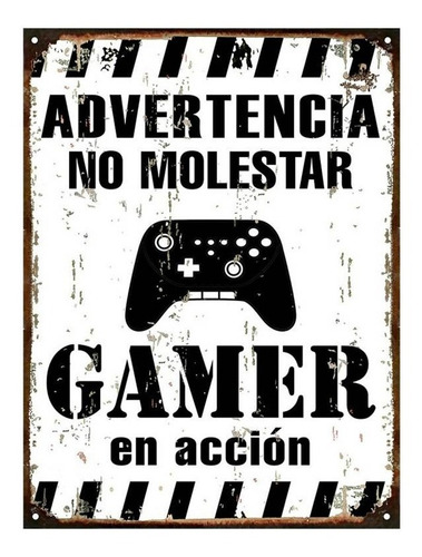 Chapas Gamer 15x20 Advertencia No Molestar Cartel P/ Puerta