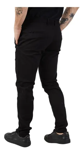 Pantalon Negro Hombre Gabardina