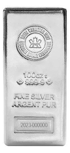 Auténtico Lingote De Plata Pura 999.9 Pureza. 100 Onzas