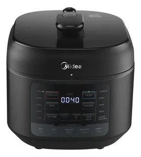 Panela De Pressao Eletrica 5l Nutripro Preta Midea Cor Preto