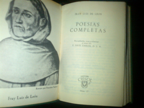 Fray Luis De Leon.aguilar,crisol. Tapa Cuero Papel Biblia