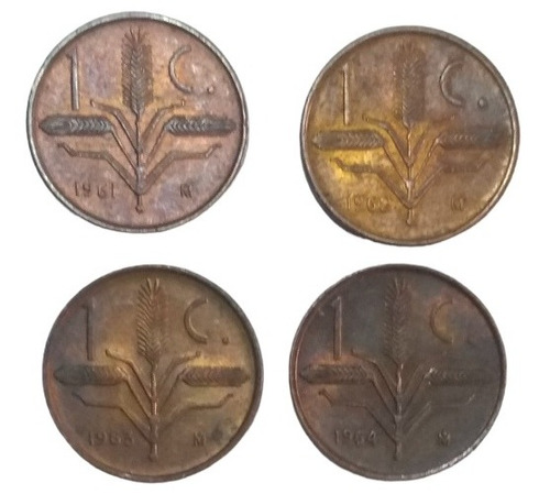 Monedas 1 Centavo Bronce Espiga 4 Piezas De 1961 A 1964